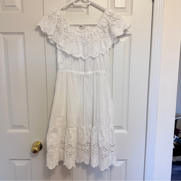 White cotton Embroidered dress, xs - Picture 1 of 2